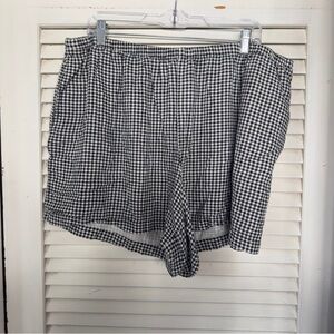 A New Day Black White Gingham Shorts Size XXL